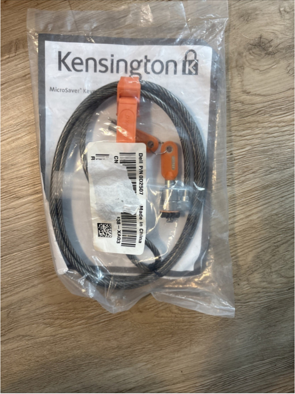 Kensington 0D2507 MicroSaver Keyed Laptop Security Cable Lock With2 Keys (1074